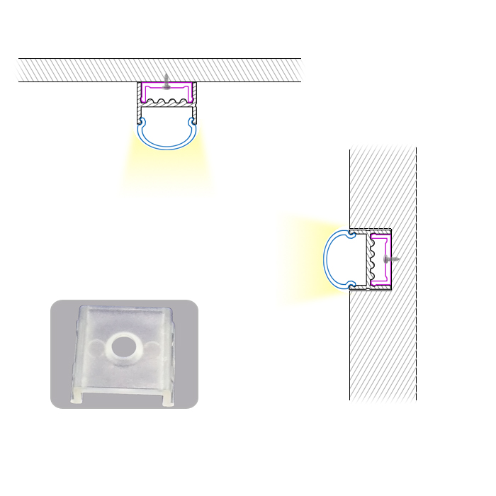 HL-BAPL036 Height 21mm Ceiling Recessed Extruded Aluminum Channel Profile Good heatsink For Width 16mm LED ribbon lights HL-BAPL036 Height 21mm Ceiling Recessed Extruded Aluminum Channel Profile Good heatsink For Width 16mm LED ribbon lights